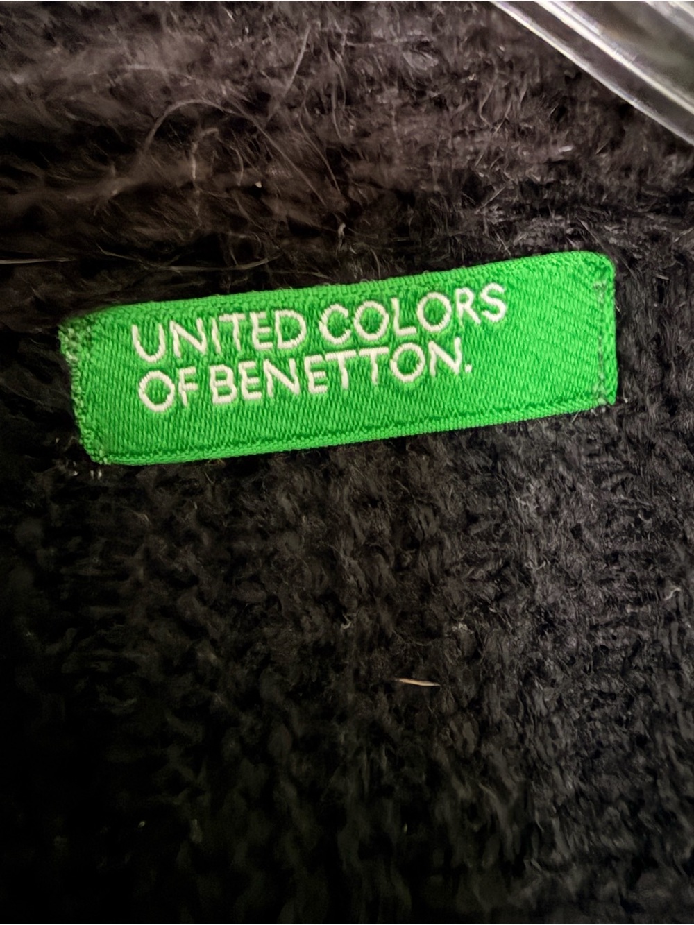 United Colors Of Benetton Black Textured Open-Front Cardigan